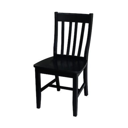 International Concepts Set of 2 Cafe Chairs, Black Seat, Wood Back, 36 W 20.67 in L 20.7 H, Wood Seat C46-61P